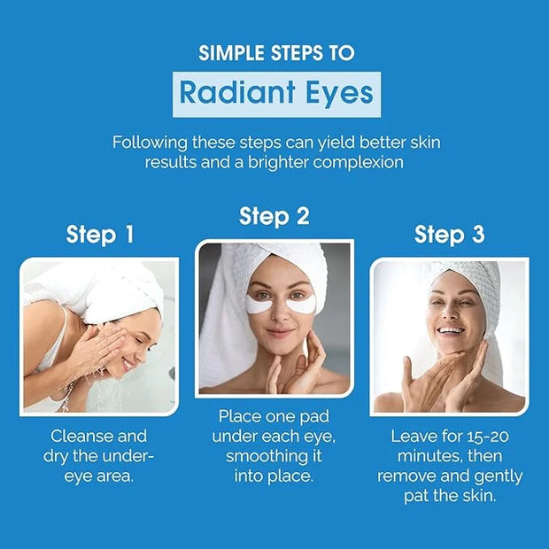 Under Eye Patches with Hyaluronic & Ceramide- Dermatologist Tested Korean Eye Gel Patches for Dark Circles & Puffiness -Il...