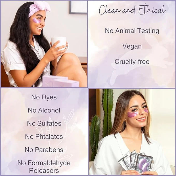 Under Eye Masks (20 Pairs) Collagen & Hyaluronic Acid - Reduce Wrinkles, Dark Circles, Puffy Eyes, Bags, Anti Aging Patche...