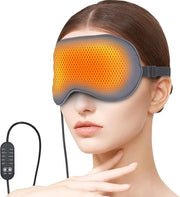 USB Electric Heated Eye Mask for Dry Eyes & Migraines - Adjustable Temperature (36-60℃) & Timer, Silk Washable Cover, USB-...