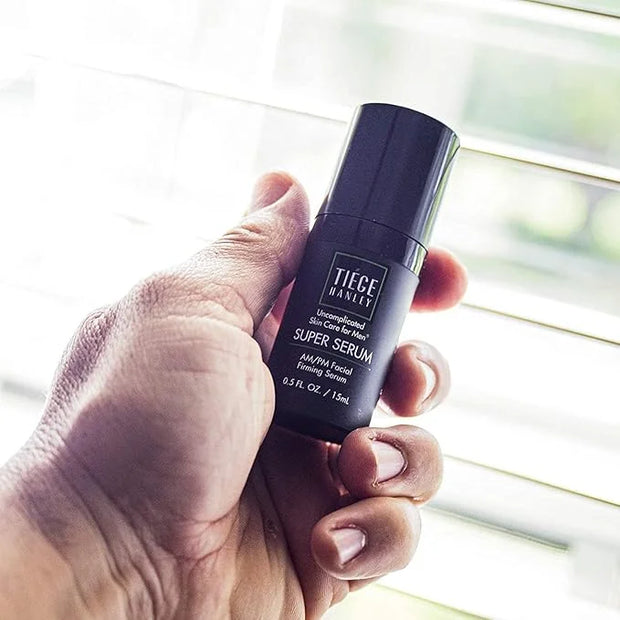 Tiege Hanley Morning and Night Facial Firming Serum (SUPER SERUM) and Eye Cream (EYES) for Men | Anti-Aging Pack | Sodium ...
