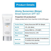 Atomy Sunscreen 2 FL.OZ. 60ml (Beige) x 4 Set, Korean Sun Protector Suncream