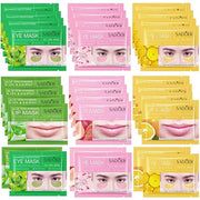 30 PCS Eye Masks & Lip Mask,Under Eye Patches for Reducing Fine Lines and Dark Circles,Gel Crystal Lip Care Pads Mask Bulk...