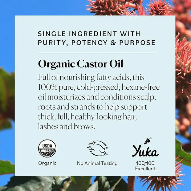 Sky Organics - Castor Oil Organic - Volumizing Hair Oil - Scalp, Lashes, Brows - Pure Castor Oil Cold Pressed - Natural Co...