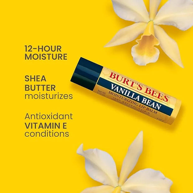 Burt's Bees Lip Balm - Vanilla Bean, Lip Moisturizer With Responsibly Sourced Beeswax, Tint-Free, Natural Origin Condition...