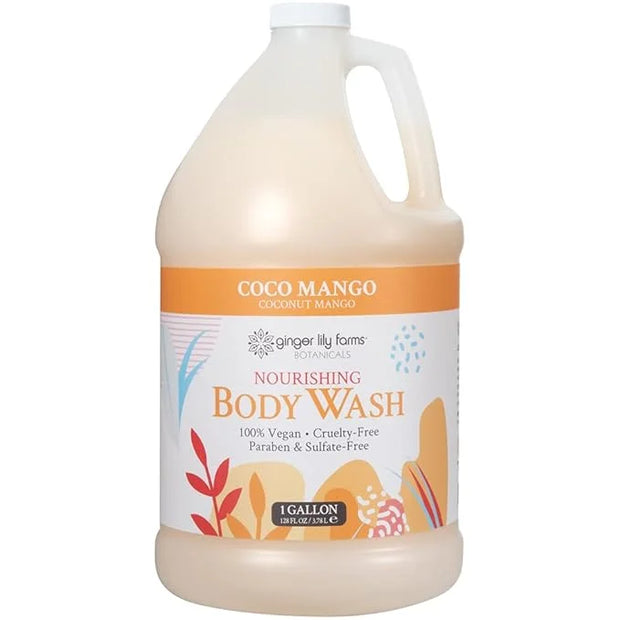 Ginger Lily Farms Botanicals Nourishing Body Wash, Coco Mango, 100% Vegan & Cruelty-Free, Coconut Mango Scent, 1 Gallon (1...