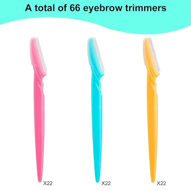 66 Eyebrow Razor and Face Razor for Women and Men, Eyebrow Hair Trimmer and Shaver with Protective Cover,Safe and Newbie F...