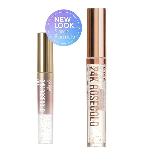 3 PACK Lip Oil Gloss, Hydrating Non-Sticky Lip Oil, 100% Natural Oil, Lightweight, Moisturizing, Nourishing (Rosegold & Co...