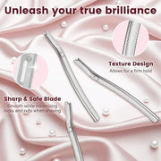 Eyebrow Razor and Face Razor for Women, Reusable Metal Handle with 12 Refill Blades and Protective Silicone Cap, Eyebrow H...