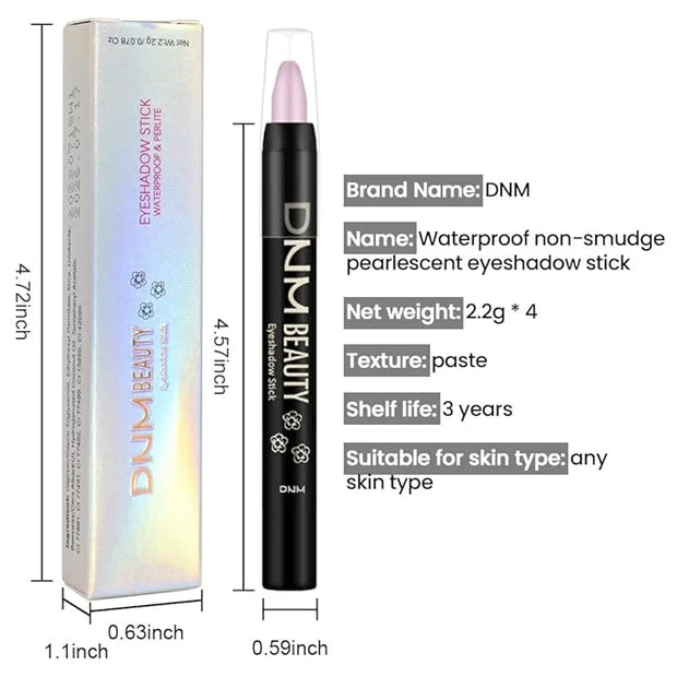 evpct 4Pcs Cream Eyeshadow Pencil Bulk Stick Set for Eyes Waterproof Pink Light Purple Violet Mocha Beige Shimmer Metallic...