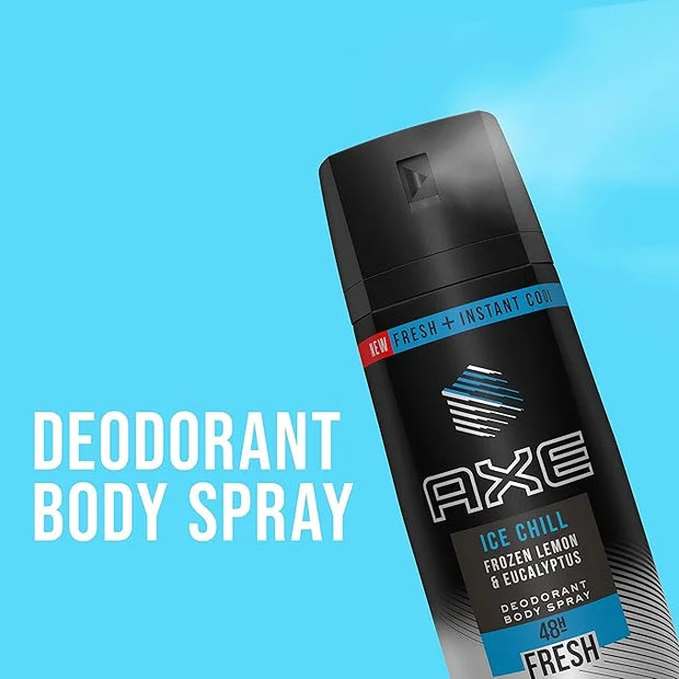 Axe Deodorant Body Spray - Ice Chill - Frozen Lemon & Eucalyptus - Net Wt. 4 OZ (113 g) Per Can - Pack of 2 Cans - Product...