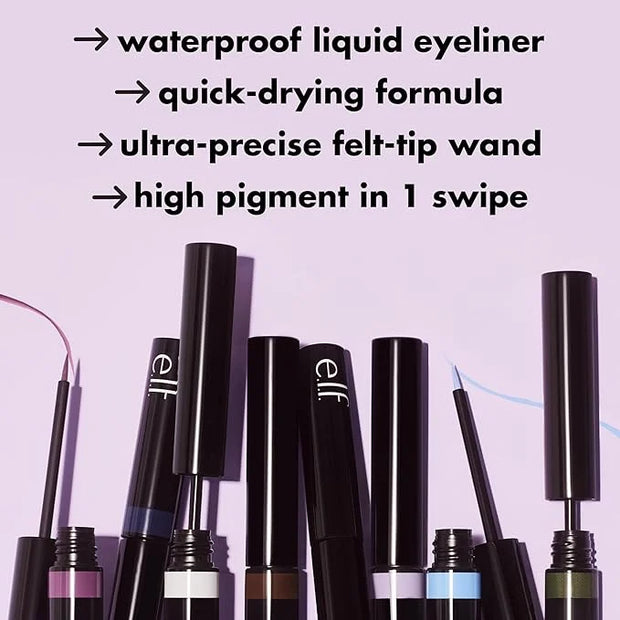 e.l.f. H2O Proof Inkwell Eyeliner Pen, High-pigment, Waterproof Liquid Eyeliner, Delivers A Matte Finish, Vegan & Cruelty-...