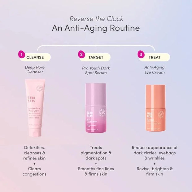 Sand & Sky Australian Essentials Anti-Aging Eye Cream with Peptides & Vitamin C - Under-Eye Brightening Formula, Reduces D...