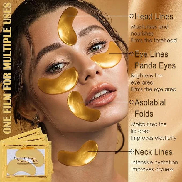 30 Pairs Lip Masks & Eye Mask for Mothers Day Gifts, 24K Gold Gel Under Eye Patches for Puffy Eyes, Crystal Collagen Moist...