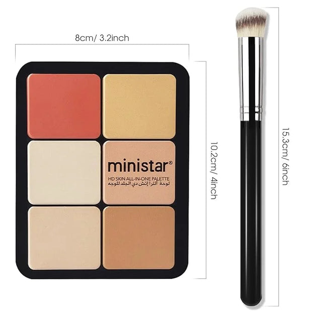 12 Colors Cream [Blush Contour Concealer Highlighter] Makeup Palette for Cheeks - All in One Makeup Palette Kit with Brush...