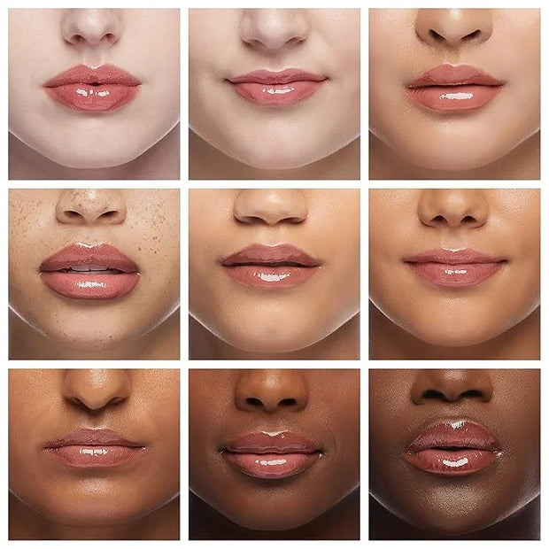 Big Brush Head Hydrating Lip Glow Oil Plumping Lip Tint, Hydrating Lip Gloss Tinted Lip Balm Transparent Lip Care, Long La...