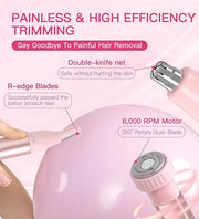Nose Hair Trimmer for Women 3in1 Facial Hair Removal Trimmers with Storage Base - Waterproof, Portable USB Rechargeable wi...