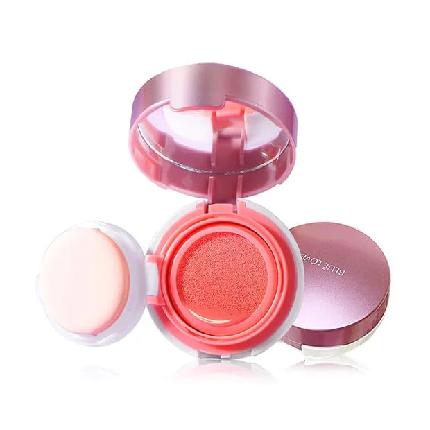 BLUE LOVE Cushion Liquid Blush - Silky Cheek Tint with Mirror, Natural Enhancer for a Radiant Finish, Contours & Highlight...