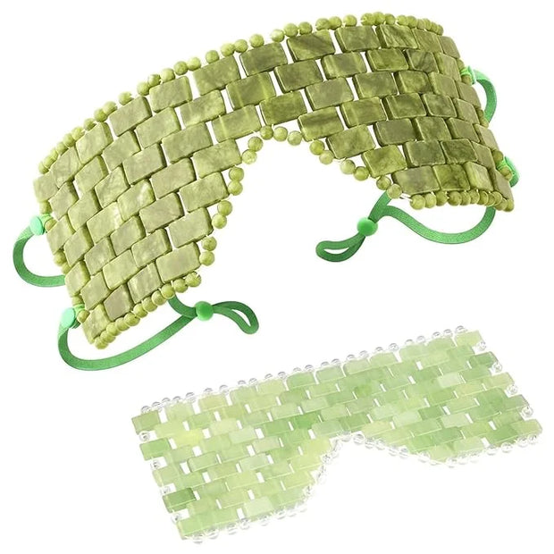 Jade Eye Mask, Facial Cooling Mask with 100% Real Jade for Hot & Cold Therapy to Reduce Wrinkles, Puffiness, Migraines, an...