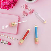 RONRONS 12 Pieces Pencil Lip Gloss Tubes, Empty Mini Pencil Shaped Lip Gloss Tubes Containers Clear Lip Balm Tube Plastic ...