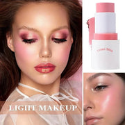 Cream Blush Stick with Brush and Makeup Sponge,Waterproof Multi Cream Makeup Stick,Lightweight,Long-lasting,2 in 1 Multi B...
