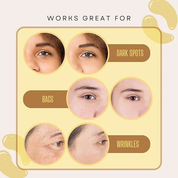 Under Eye Patches – Korean Skincare Face Masks for Puffy Eyes & Dark Circles, 24K Gold Caffeine & Hyaluronic Eye Mask Patc...