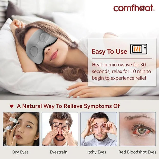 Warm Compress for Eyes, Lavender Moist Heat Eye Mask for Stye Puffy Eye Hot Compress, Flaxseed Microwave 3D Contour Heated...