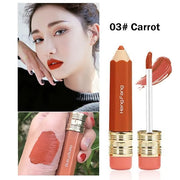 2 Color Pencil Shaped Lip Gloss,Matte Hydrating Liquid Lipstick for Women Long Lasting Lip Tint Non-sticky Nourishing Lip ...