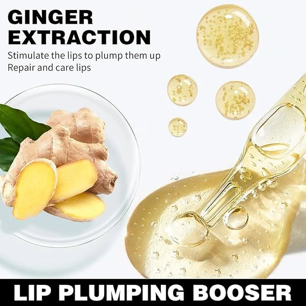 Erinde Natural Ginger Lip Plumping Booster Oil, Ultra-Hydrating & Nourishing Plumper, Glossy Finish Fuller Lip Plumper Glo...