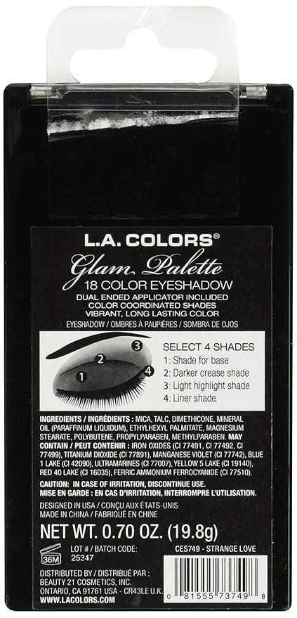 L.A. COLORS 8 Color Eyeshadow Palette, 0.70 Oz, Strange Love, 1 Count - Product Image