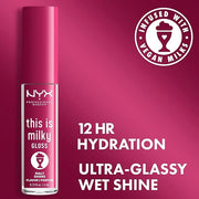 NYX PROFESSIONAL MAKEUP This Is Milky Gloss, Lip Gloss with 12 Hour Hydration, Vegan - Malt Shake (Warm Red) - Product Image