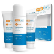Acne Free 3-Step Acne Treatment Kit with Salicylic Acid Face Wash, Alcohol-Free Toner, & Benzoyl Peroxide Lotion for Sensi...