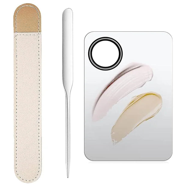 Makeup Spatula and Makeup Palette, Stainless Steel Foundation