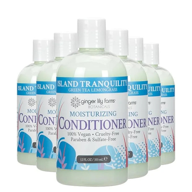 Ginger Lily Farms Botanicals Moisturizing Conditioner for Dry Hair, Island Tranquility, 100% Vegan & Cruelty-Free, Green T...