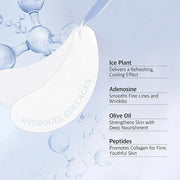 Hydrogel Collagen Real Cool 6 Pairs of Eye Patches & Hydrating Roll-On Serum Set for Dark Circles and Puffiness - Hyaluron...