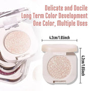 2Pcs Glitter Shimmer Sparkle Eyeshadow Palette Makeup For Old Women, Light Brown&Silver Glitter Shimmer Metallic Holograph...