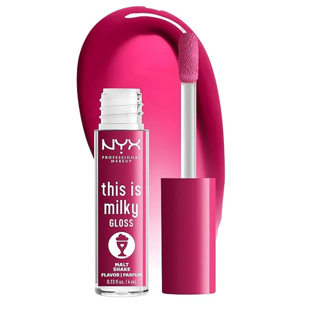 NYX PROFESSIONAL MAKEUP This Is Milky Gloss, Lip Gloss with 12 Hour Hydration, Vegan - Malt Shake (Warm Red) - Product Image