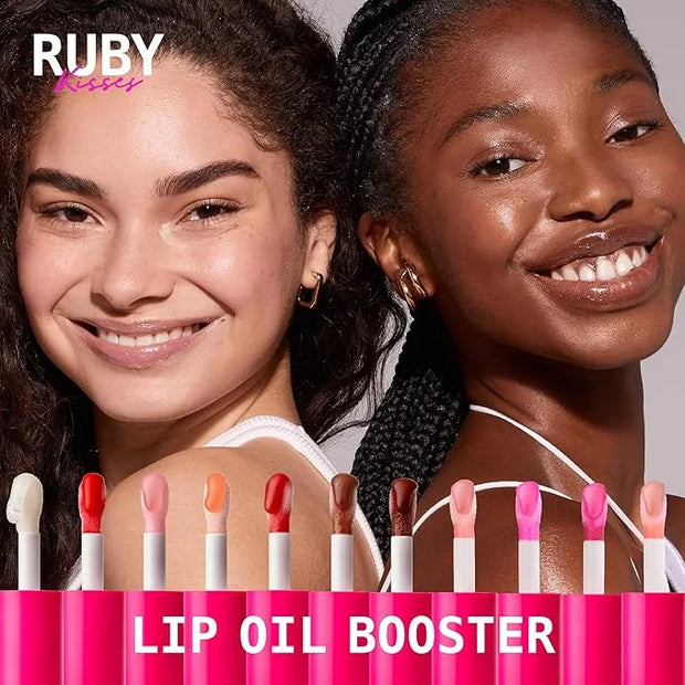 Ruby Kisses Lip Oil Booster, Hydrating Lip Gloss with Nourishing Natural Oil Blend, Jumbo Wand for Easy Application, Non-S...
