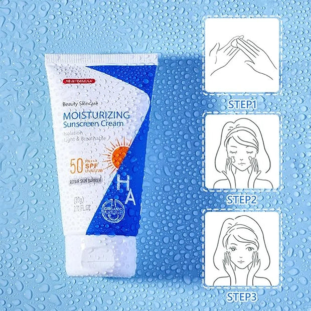 Hyaluronic Acid Body Sunscreen SPF 50, Sunscreen for Body & Face, Sunscreen Body Lotion Water Resistant, Hydrate Moisturiz...