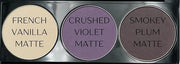Off White, Matte Medium Lavender Violet, and Matte Deep Purple Vegan Eyeshadow Trio Palette; Talc, Paraben & Cruelty Free ...