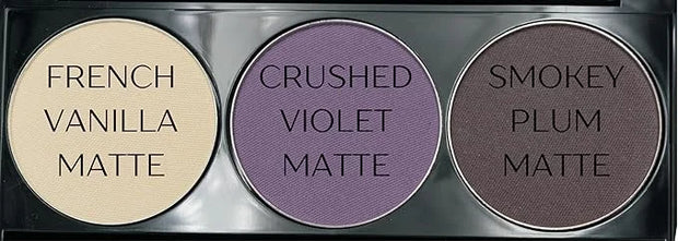 Off White, Matte Medium Lavender Violet, and Matte Deep Purple Vegan Eyeshadow Trio Palette; Talc, Paraben & Cruelty Free ...