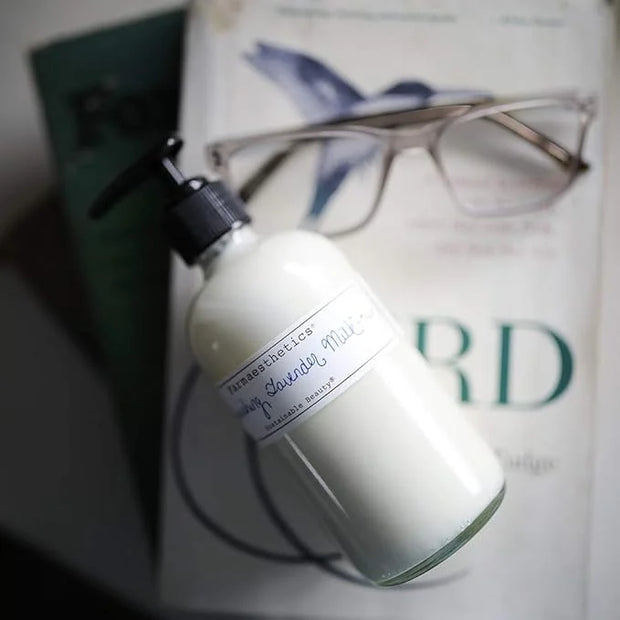 Farmaesthetics Nourishing Lavender Milk Face and Body Lotion (8oz) | Ethically Sourced Sustainable Beauty | Clean, All Nat...