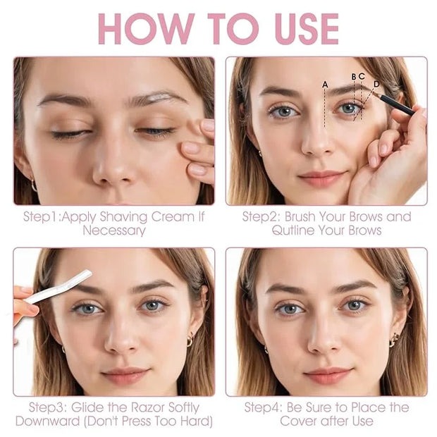 6pcs Eyebrow Razors for Women, Multipurpose Trimmers Set Precision Facial T Shape Shaver Hair Removal Tools Portable Face ...