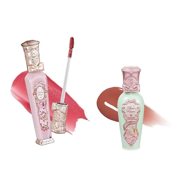 Flower Knows Midsummer Fairytales Lip Gloss G09 Dream Voyager + Violet Strawberry Rococo Glitter Lip Gloss G02 Rasberry Bo...