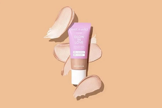wet n wild Mega Glo Liquid Highlighter, Sheer & Buildable 4% Niacinamide-Enriched Lightweight Radiance with 8% Glycerin, V...