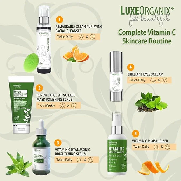 Organic Vitamin C Face Moisturizer with Anti-Aging, Brightening, and Wrinkle-Smoothing Properties. - Product Image