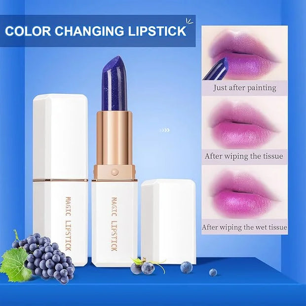 Color Changing Lipstick, 6-Colors Lip Stain Temperature Activated Vegan Formula, Magic Lipstick Long-Lasting, Nourishing, ...