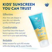 Aloe Up Kids Sport Sunscreen Lotion SPF 50 - Broad Spectrum Sheer Face and Body Sunscreen Protector for Sensitive Skin - W...