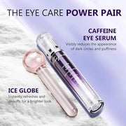 Eye Serum for Dark Circles and Puffiness, Caffeine Eye Serum Infused Collagen and Niacinamide with Ice Globe for Puffy Eye...