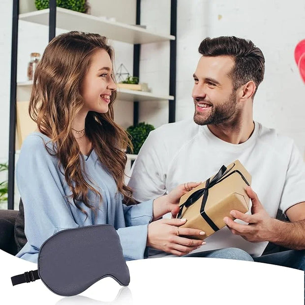 USB Electric Heated Eye Mask for Dry Eyes & Migraines - Adjustable Temperature (36-60℃) & Timer, Silk Washable Cover, USB-...