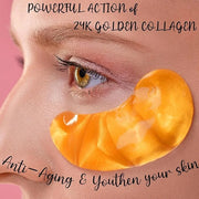 CCbeauty 24 Packs Lip Masks & Eye Mask Bulk,24K Gold Under Eye Patches for Puffy Eyes,Dark Circles,Collagen Eye gel Pads f...